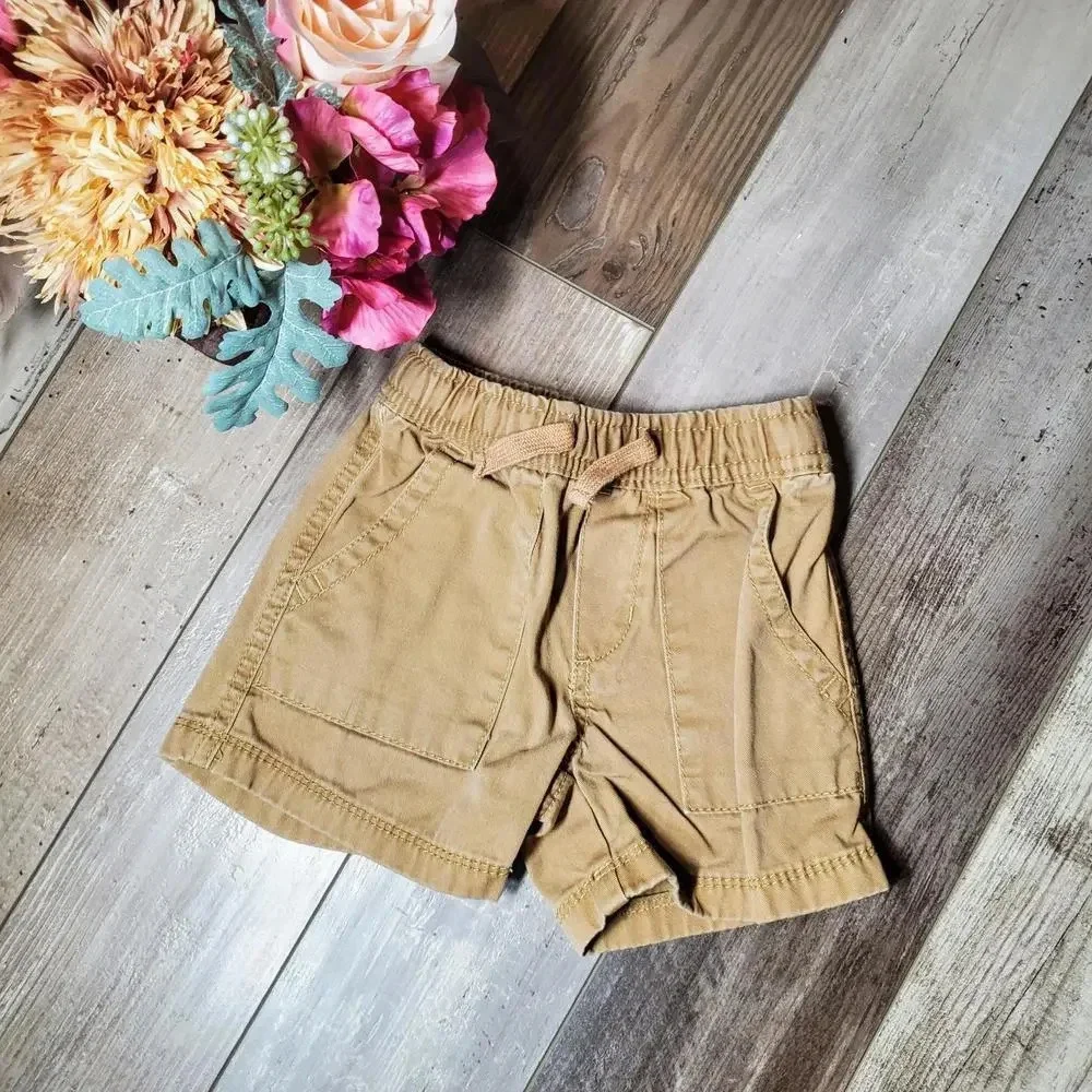 Place Toddler Boy Khaki Cotton Cargo Shorts Size 12-18m